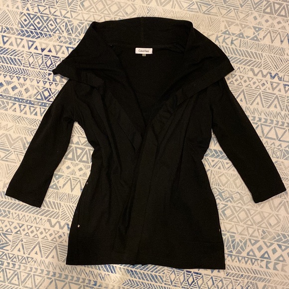 Calvin Klein Black Draped Sweatshirt - Picture 1 of 7